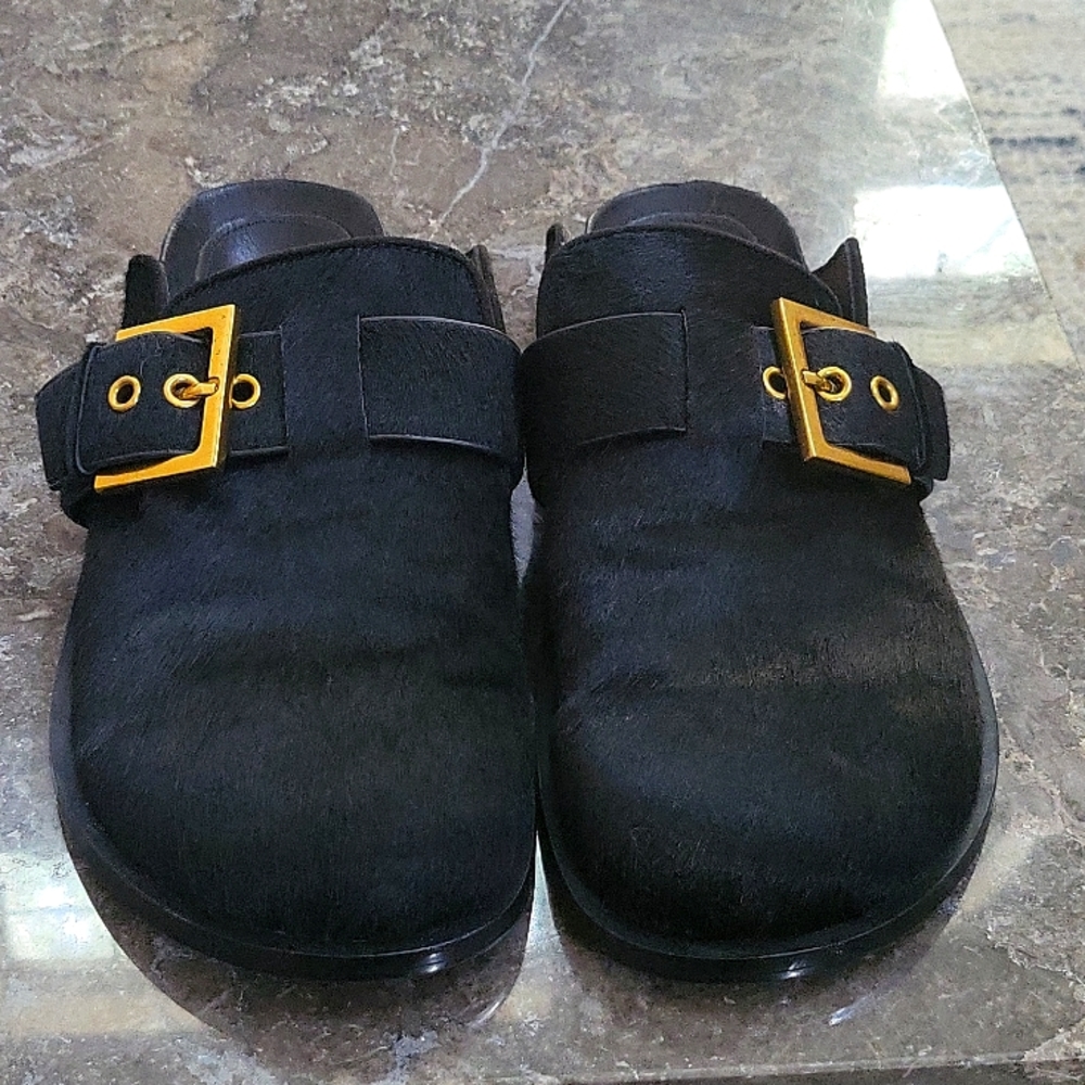 Zara cowhide leater clogs